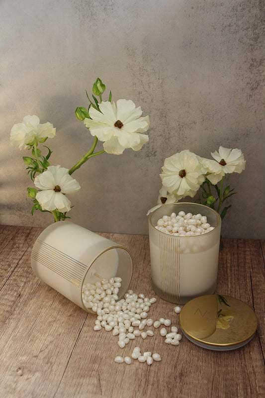 NOMIS 100% Organic and Unique Olive Wax Luxury Candle | Pearl Scented Candle | Inspired by: Amouage Guidance | Saffron Olibanum
